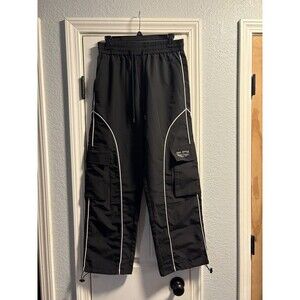 Rare Y2K Mens Small One-C077qu Streetwear Cargo Tech Pants Joggers 1978 Black